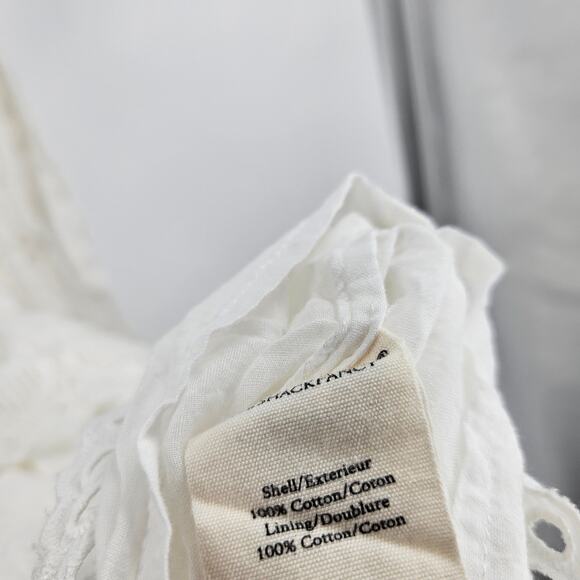 LoveShackFancy Antonella Dress White Embroidered Eyelet Ruffe Tiered Midi Size S - Picture 10 of 11